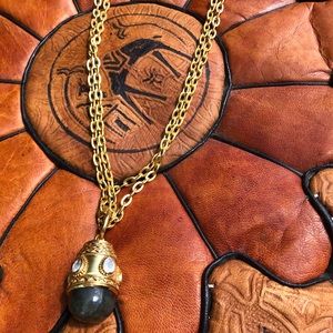 Julie Vos Gold Iridescent Azure Blue necklace